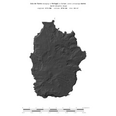 Isla de Flores. Portugal. Shape on white. Bilevel © zelwanka