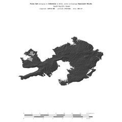 Pulau Gam. Indonesia. Shape on white. Bilevel © zelwanka
