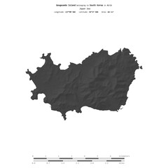 Geogeumdo Island. South Korea. Shape on white. Bilevel © zelwanka