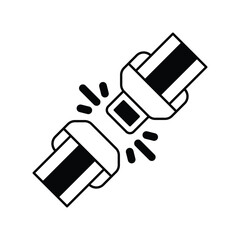 Seat Belt glyph icon with white background vector stock illustration