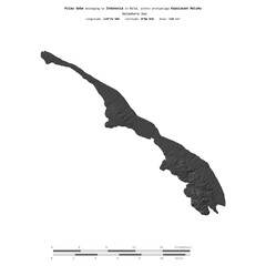 Pulau Gebe. Indonesia. Shape on white. Bilevel © zelwanka