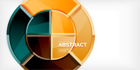 Abstract background - circles and round triangles with 3d effect. Vector Illustration For Wallpaper, Banner, Background, Card, Book Illustration, landing page