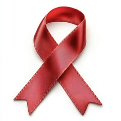 A vibrant red awareness ribbon symbolizes support for various causes, including HIV/AIDS awareness and activism.