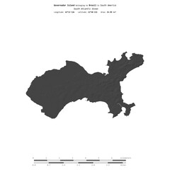 Governador Island. Brazil. Shape on white. Bilevel © zelwanka