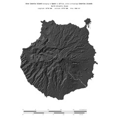 Gran Canaria Island. Spain. Shape on white. Bilevel © zelwanka