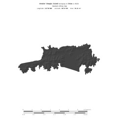 Greater Changtu Island. China. Shape on white. Bilevel © zelwanka