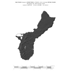 Guam Island. United States. Shape on white. Bilevel © zelwanka