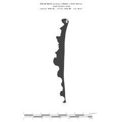 Ilha de Guriri. Brazil. Shape on white. Bilevel © zelwanka