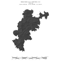 Heuksan Island. South Korea. Shape on white. Bilevel © zelwanka