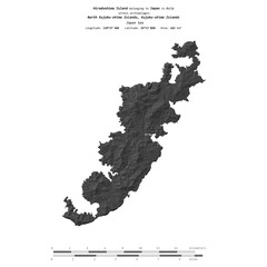 Hiradoshima Island. Japan. Shape on white. Bilevel © zelwanka