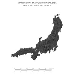Honshu Island. Japan. Shape on white. Bilevel © zelwanka