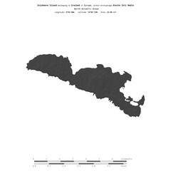Inishmore Island. Ireland. Shape on white. Bilevel © zelwanka