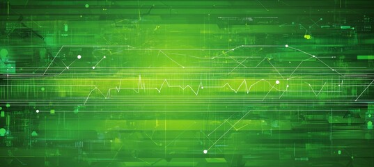 Green Technology Background with Data Visualization, Representing Innovation and Big Data Analytics.