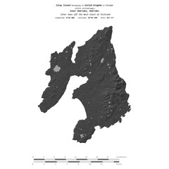 Obraz premium Islay Island. United Kingdom. Shape on white. Bilevel
