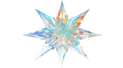 Chrome liquid metal Christmas star. 3D render modern design. Isolated holographic futuristic floral icon. Y2K, brutalism retro futurism Xmas banner concept.