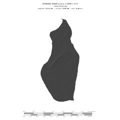 Jinshazhou Island. China. Shape on white. Bilevel © zelwanka