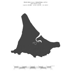 Ilha de Jeta. Guinea-Bissau. Shape on white. Bilevel © zelwanka