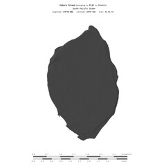 Kabara Island. Fiji. Shape on white. Bilevel © zelwanka