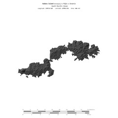 Kadavu Island. Fiji. Shape on white. Bilevel © zelwanka