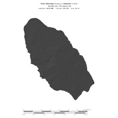 Pulau Kaburuang. Indonesia. Shape on white. Bilevel © zelwanka