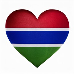 Fototapeta premium ガンビアの国旗のハート(Heart of Gambia flag on white.) 
