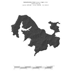 Kamikoshikishima Island. Japan. Shape on white. Bilevel © zelwanka
