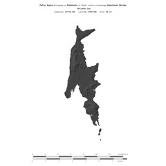 Pulau Kayoa. Indonesia. Shape on white. Bilevel © zelwanka