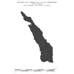Pulau Kisyui. Indonesia. Shape on white. Bilevel © zelwanka