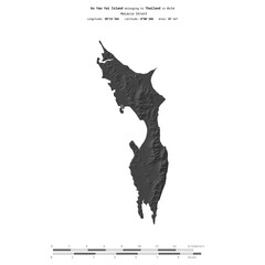 Ko Yao Yai Island. Thailand. Shape on white. Bilevel © zelwanka