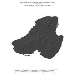 Kosrae Island. Federated States of Micronesia. Shape on white. Bilevel © zelwanka