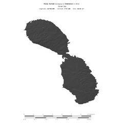 Pulau Kurkam. Indonesia. Shape on white. Bilevel © zelwanka