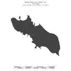 Kyunthaya Island. Myanmar. Shape on white. Bilevel © zelwanka