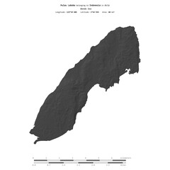 Pulau Labobo. Indonesia. Shape on white. Bilevel © zelwanka