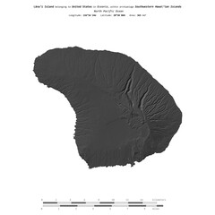 Lanai Island. United States. Shape on white. Bilevel © zelwanka