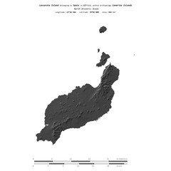 Lanzarote Island. Spain. Shape on white. Bilevel © zelwanka