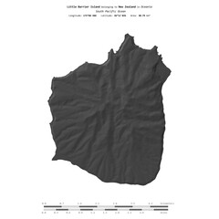 Little Barrier Island. New Zealand. Shape on white. Bilevel © zelwanka