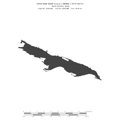 Little Exuma Island. Bahamas. Shape on white. Bilevel © zelwanka