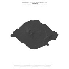 Lolobau Island. Papua New Guinea. Shape on white. Bilevel © zelwanka