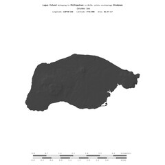 Lugus Island. Philippines. Shape on white. Bilevel © zelwanka