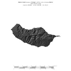 Madeira Island. Portugal. Shape on white. Bilevel © zelwanka