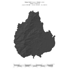 Maingy Island. Myanmar. Shape on white. Bilevel © zelwanka