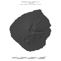 Pulau Makian. Indonesia. Shape on white. Bilevel © zelwanka