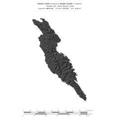 Malaita Island. Solomon Islands. Shape on white. Bilevel © zelwanka