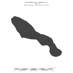 Pulau Manawoka. Indonesia. Shape on white. Bilevel © zelwanka