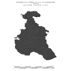 Pulau Mandioli. Indonesia. Shape on white. Bilevel © zelwanka