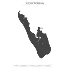 Ile Mandji. Gabon. Shape on white. Bilevel © zelwanka