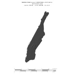 Manhattan Island. United States. Shape on white. Bilevel © zelwanka
