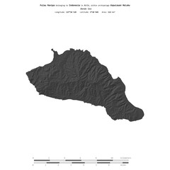 Pulau Manipa. Indonesia. Shape on white. Bilevel © zelwanka