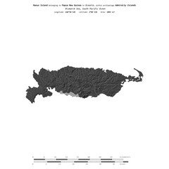 Manus Island. Papua New Guinea. Shape on white. Bilevel © zelwanka