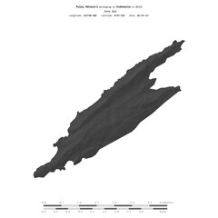 Pulau Matasiri. Indonesia. Shape on white. Bilevel © zelwanka